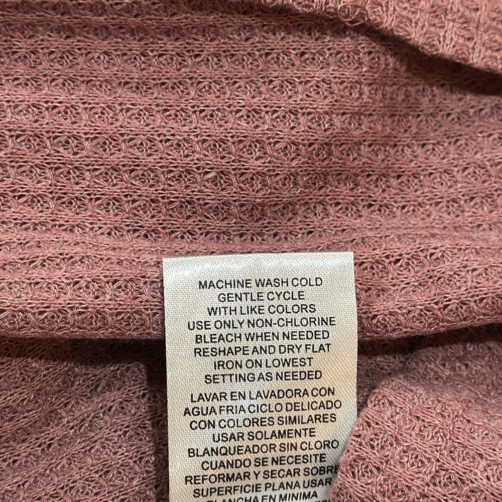 NWT Long sleeve waffle knit with lace trim Dusty Rose Womens Sz M $68 - Picture 12 of 12